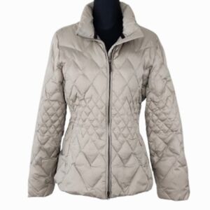 ROPER Fitted Gold Diamond Quilted Zip Puffer Jacket (L)